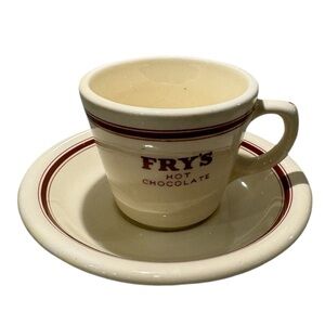FRY'S HOT CHOCOLATE Cup and Saucer Duraline Grindley Hotelware
